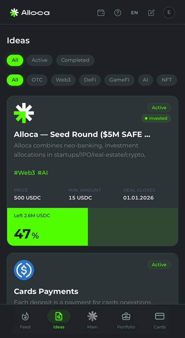 Alloca app — capital allocation opportunities